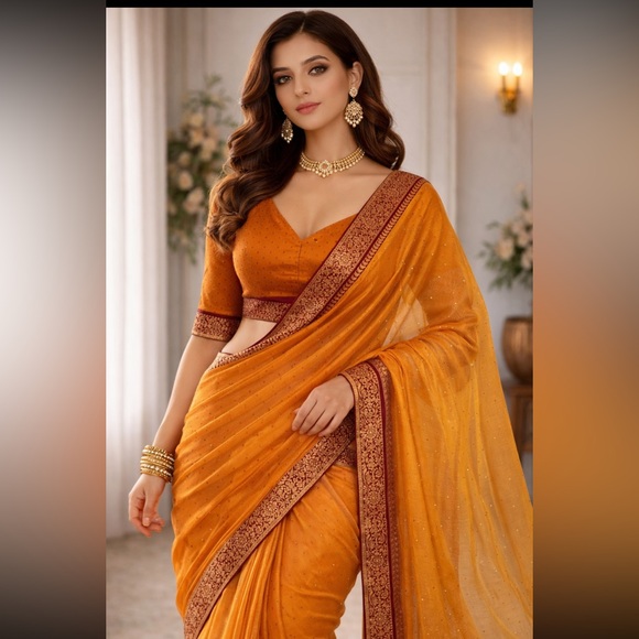 nalli silks Other - Pure silk designer printed saree with padded blouse